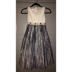Cinderella Cream &Silver Pleated Embellished Dress